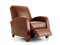 Poltrona reclinabile da soggiorno 82×92×105 cm - similpelle marrone - stile classico con poggiapiedi