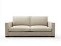 Divano soggiorno 205×88×82 cm in tessuto beige e struttura marrone scuro - stile moderno con seduta ampia