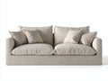 Divano da soggiorno 218×95×86 cm - tessuto beige - design morbido avvolgente