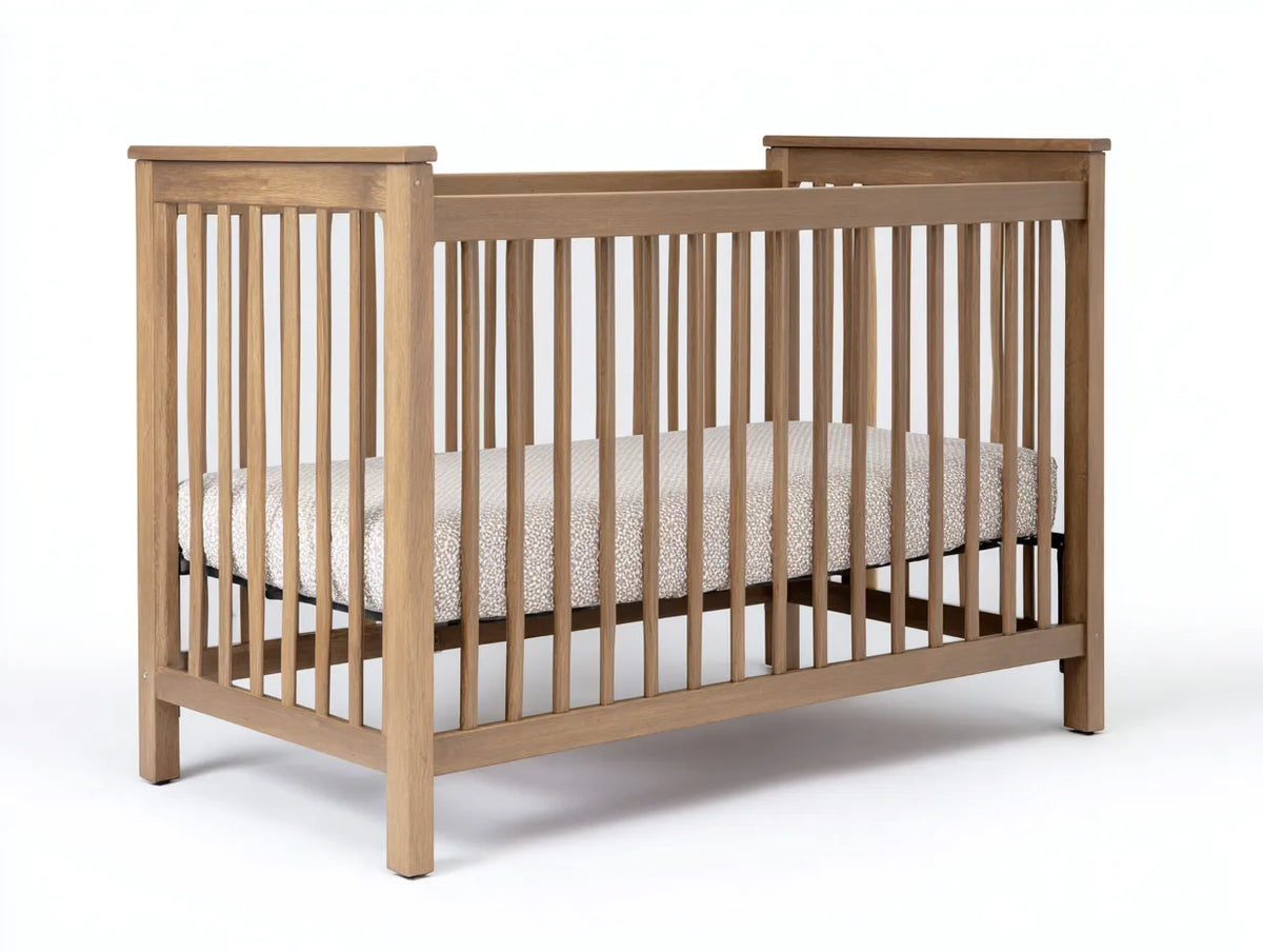 Culla da camera da letto 140×76×105 cm - legno marrone chiaro - design lineare con sponde aperte