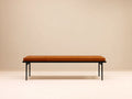Panca imbottita in similpelle e metallo 158×43×46 cm - marrone/nero - seduta contemporanea per camera da letto