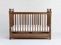 Culla da camera da letto 145×78×110 cm - legno marrone - stile classico con vano contenitore