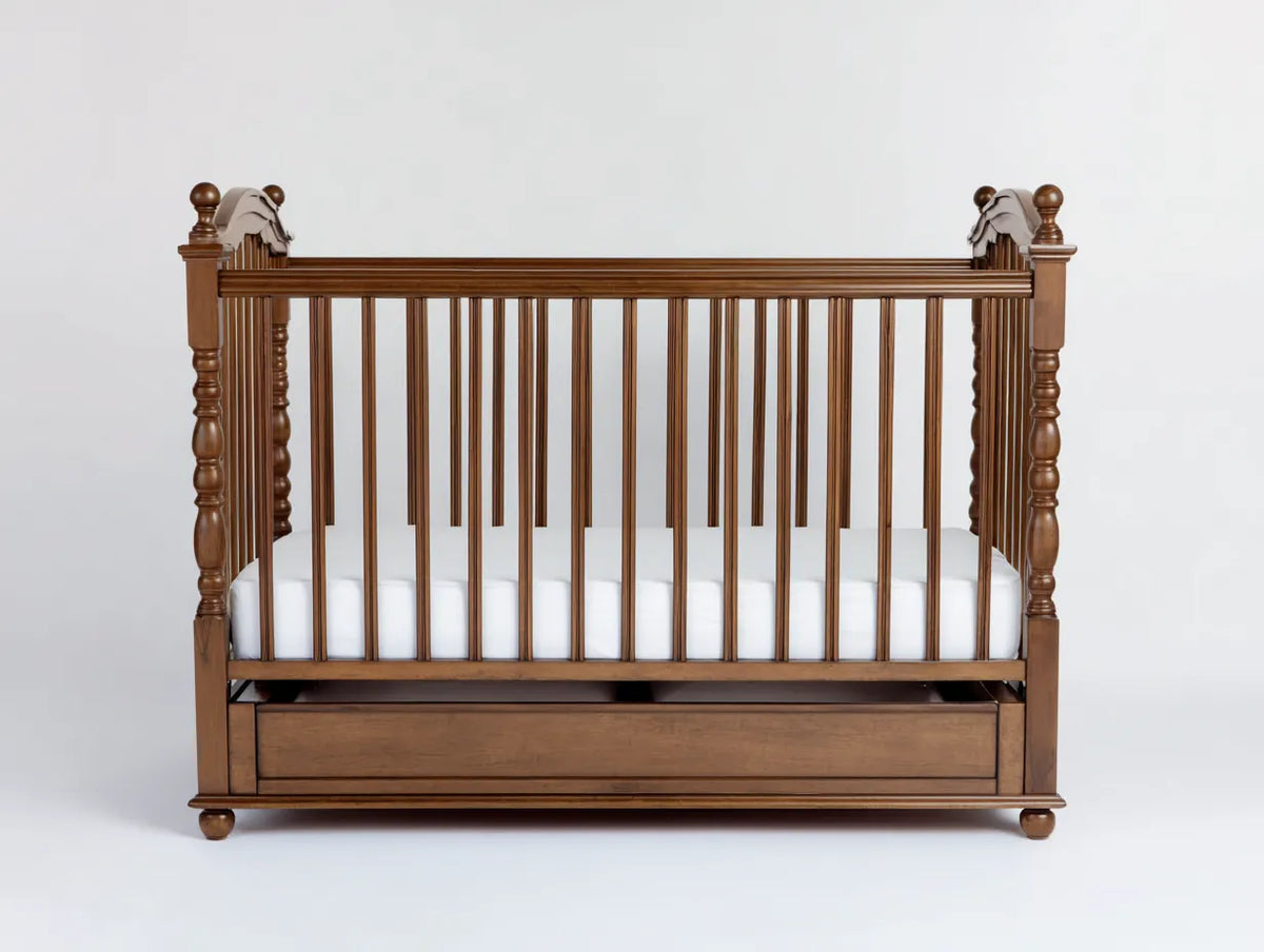 Culla da camera da letto 145×78×110 cm - legno marrone - stile classico con vano contenitore