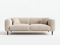 Divano da soggiorno 208×90×82 cm - tessuto beige e legno marrone - stile moderno con seduta ampia