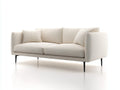 Divano da soggiorno 205×88×82 cm - tessuto beige e metallo nero - design moderno imbottito
