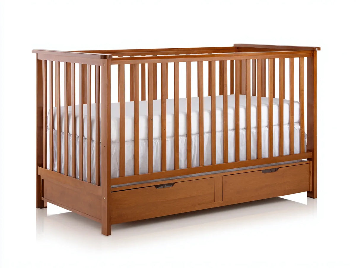 Culla Camera Da Letto 127×71×101 cm in legno marrone - design tradizionale con vano contenitore