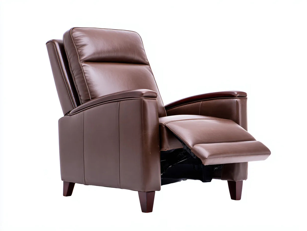 Poltrona reclinabile soggiorno 80×92×105 cm in similpelle marrone - stile moderno con poggiapiedi