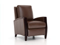 Poltrona reclinabile soggiorno 78×86×103 cm in similpelle marrone e legno marrone scuro - stile classico con schienale alto